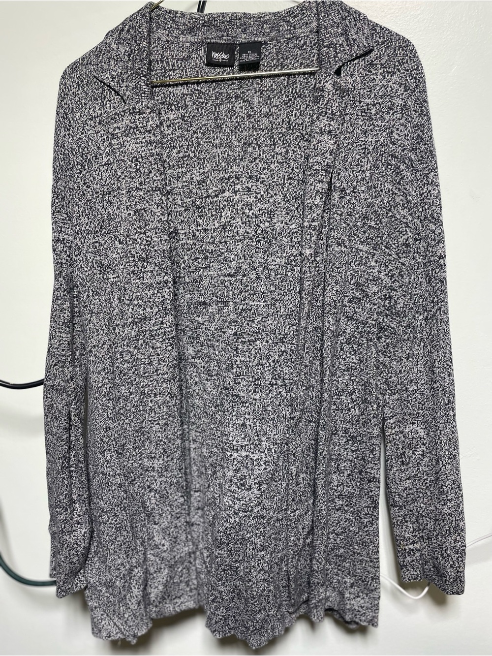 Mossimo Supply Co. Marled Black & White Open-Front Cardigan